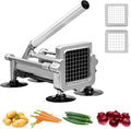 Commercial French Fry Cutter Stainless Steel.Potato Cutter for French Fries with 1/2 and 3/8Inch Blade, Commercial French Fry Cutter Manual Potatoes Cutting Machine with Suction Feet.
