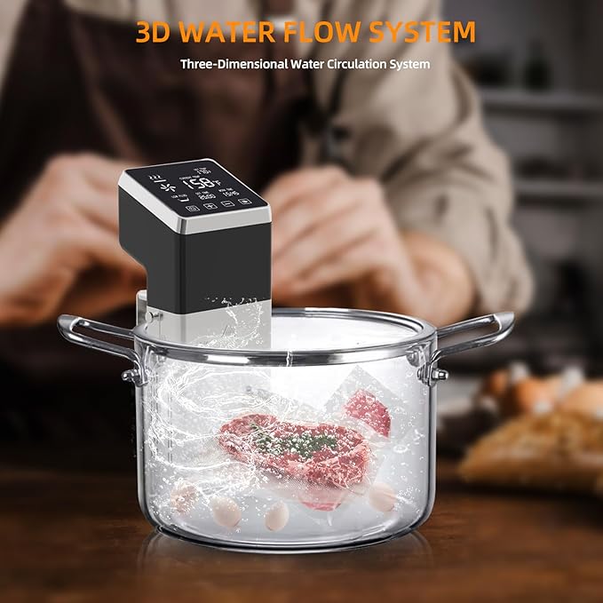 Anchorchef Sous Vide 1400W Precision Cooker, Professional Sous Vide Cooker with Stainless Immersion Circulators, with large Touchscreen Accurate Temperature Timer, Fast-Heating, Powerful Pump Design