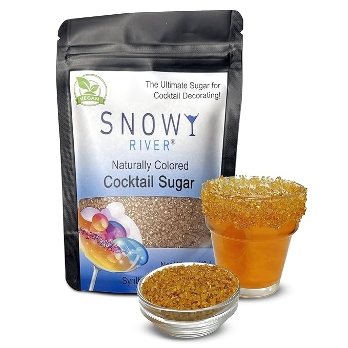 Snowy River Copper, Cocktail & Margarita Sugar Rimmer - Vibrant Color Glass Rimming Sugar with Medium Crystal Texture - 4oz