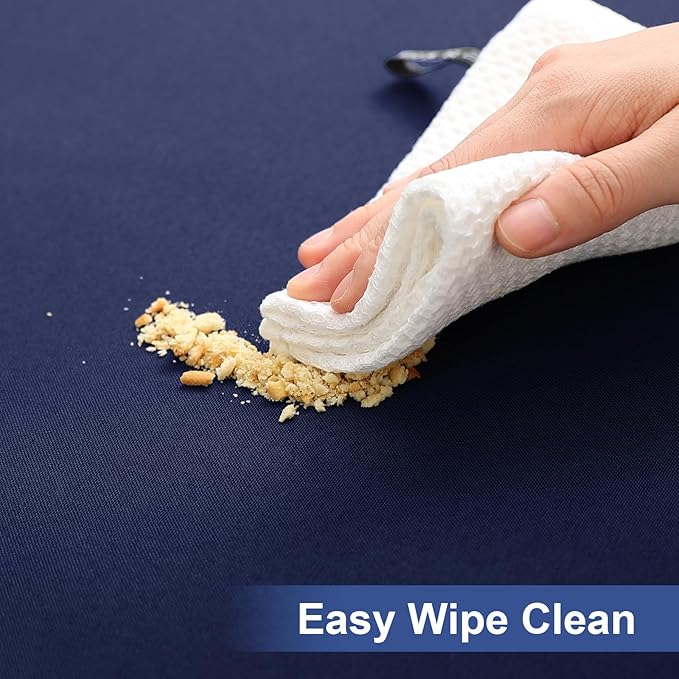 homing Rectangle Table Cloth Cover, Waterproof Polyester Elastic Fitted Tablecloth, Fits for 8 Foot Folding Tables, Washable Table Protector for Picnic, Camping, Outdoor (Navy Blue, 30" x 96")