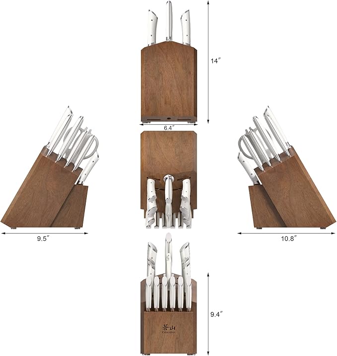 Cangshan HELENA Series German Steel Forged Knife Block Set (17-Piece, White)