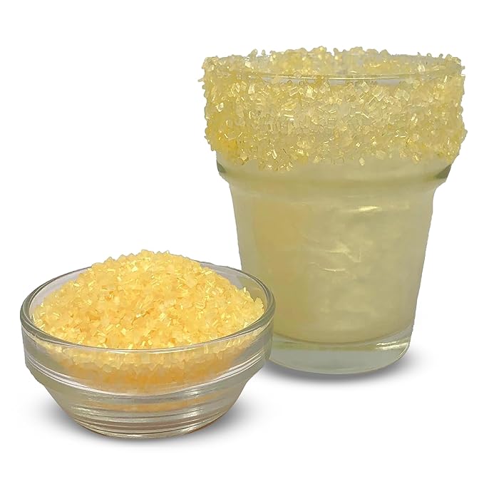 Snowy River Gold, Cocktail & Margarita Sugar Rimmer - Vibrant Color Glass Rimming Sugar with Medium Crystal Texture - 8oz