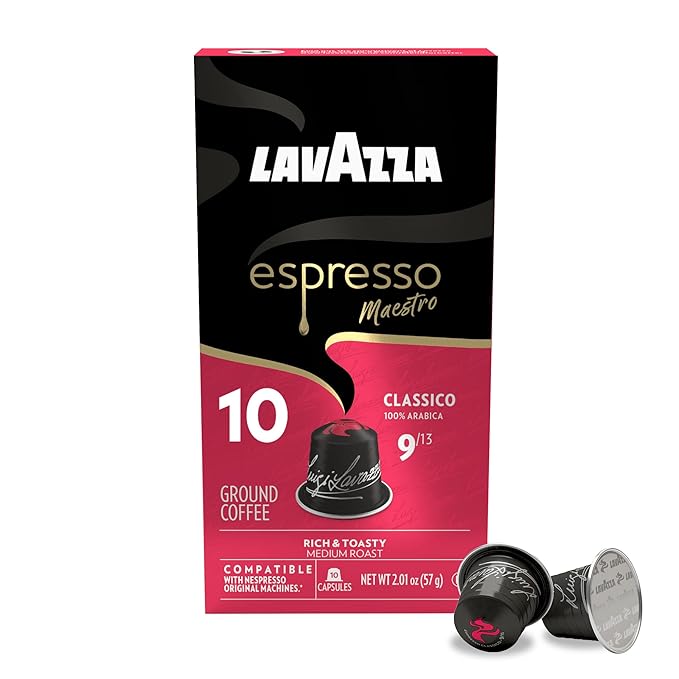 Lavazza Espresso Classico Medium Roast 100% Arabica Aluminum Capsules Compatible with Nespresso Original Machines 10 count (pack of 6), Value Pack – Packaging may vary