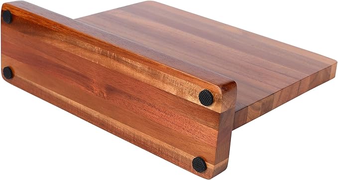 BIRDROCK HOME Wooden Magnetic Knife Block | Acacia Wood Knife Storage | Double-Sided Strong Magnetic Knife Holder | Knife Organizer for Kitchen & Space-Saving Design | No Knives Included | 12.8"Lx10"H