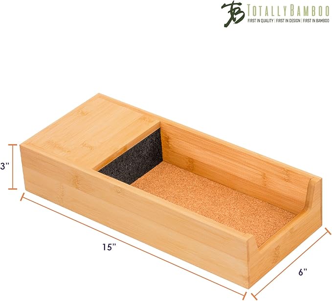 Totally Bamboo Universal Knife Caddy, Organizer and Holder for Drawer or Countertop