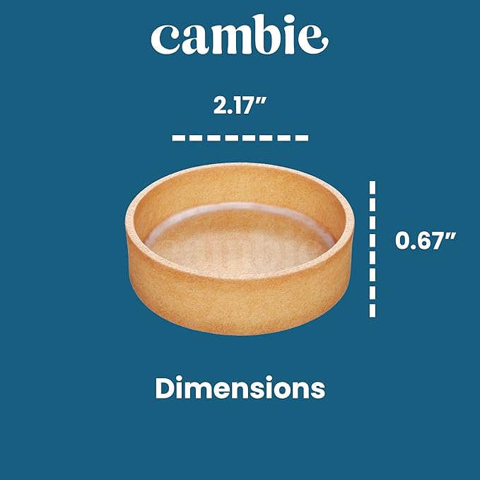 Cambie Sweet Round Medium Tart Shells, 2.17" in Diameter, French Style Tart Shells with White Chocolate Coating (Pack of 40)