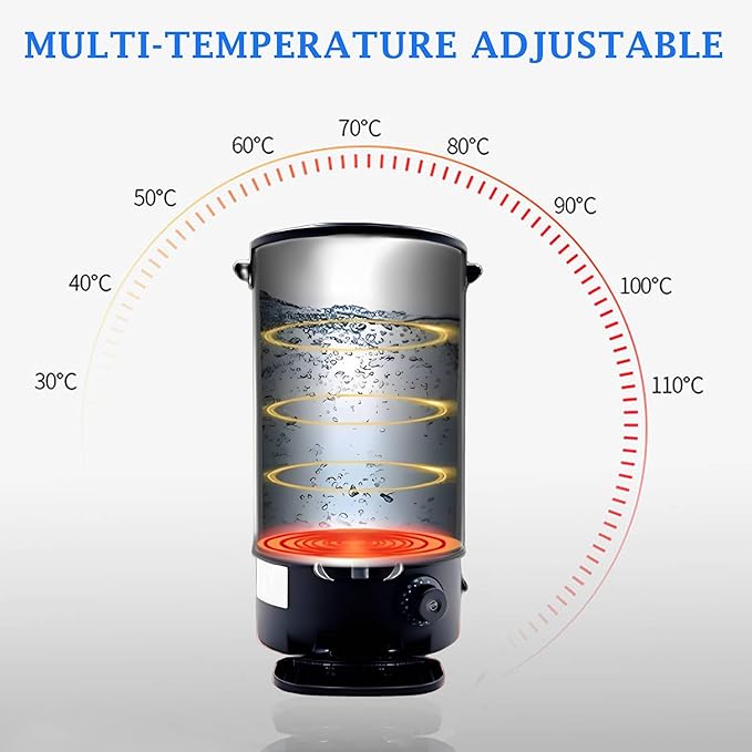 Electric Hot Milk Kettle Warmer Stainless Steel Hot Milk Dispenser Hot Milk Boiler And Warmer with Double Liner Quick-Temp or Boil for Milk Tea Coffee 1500W 8.8 Liter Capacity