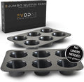 EVODAE® Jumbo Muffin Pan in Holiday Gift Box – Set of 2, 12 Cup (2x6) Large Muffin Pan & Large Cupcake Pan – Pro-Grade Nonstick Bakeware – PFOA & PTFE Free – Great Gift for Bakers & Holiday Baking