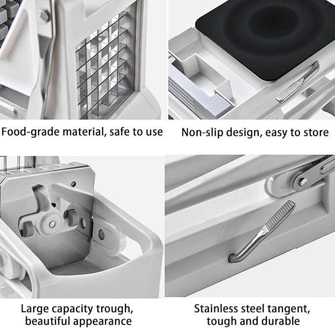 French Fry Cutter, with Different Blade Sizes,Featuring Non-slip Cuction Bases,Work for Potatoes, Carrots, Cucumbers, etc.