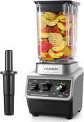 CRANDDI Professional Commercial Blender, Max 1500W, 80oz Pitcher, Powerful Blender with Tamper for Smoothie, Ice Crushing, Variable 9 Speeds Control,110V, K96, Black