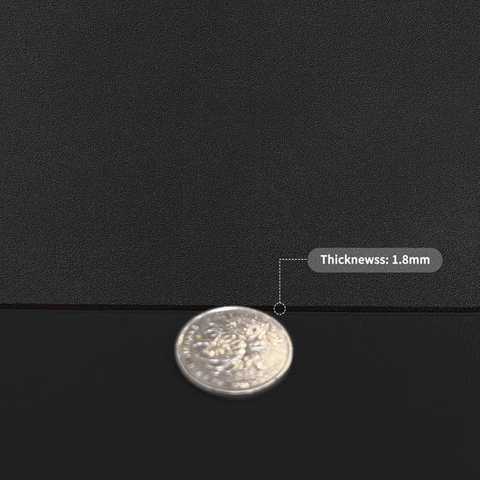 Leather Table Cover,1.8mm Thick,12x45 Inch Desk Cover,Dresser Cover Top,Dresser Protector Top,Dresser Cover,End Table Cover.(Black+Black,12x45)