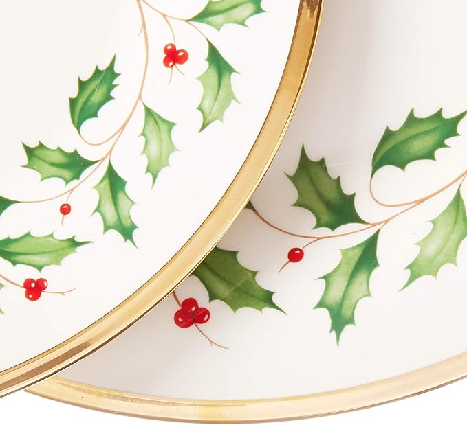 Lenox 883430 Holiday 3-Piece Place Setting, Christmas Set, Hosting, Red & Green