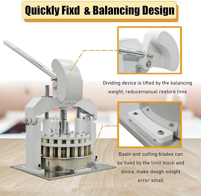 Manual Dough Divider Table Top Dough Dividing Machine 36PCS Dough Cutter Commercial Dough Dividing Machine Dough Baking Divider, 1.06oz-5.64oz, 36PCS