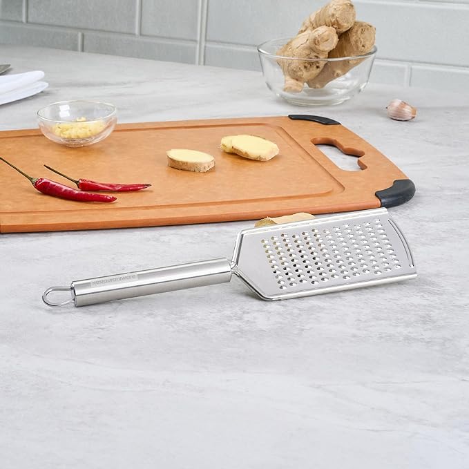 Restaurantware-German Standard Fine Handheld Graters, 24 Flat Cheese Graters - Dishwashable, Durable, Stainless Steel Food Grater With Handle, Suitable For Chocolate, Nutmeg, Garlic, Lemon