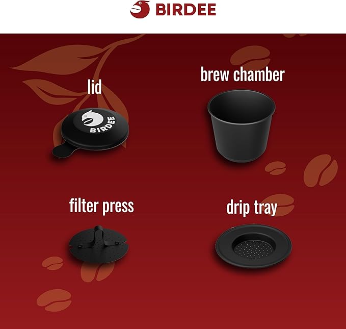 Birdee Phin Coffee Filter Set – Pack of 2, 6 oz Aluminum Black Vietnamese Coffee Maker