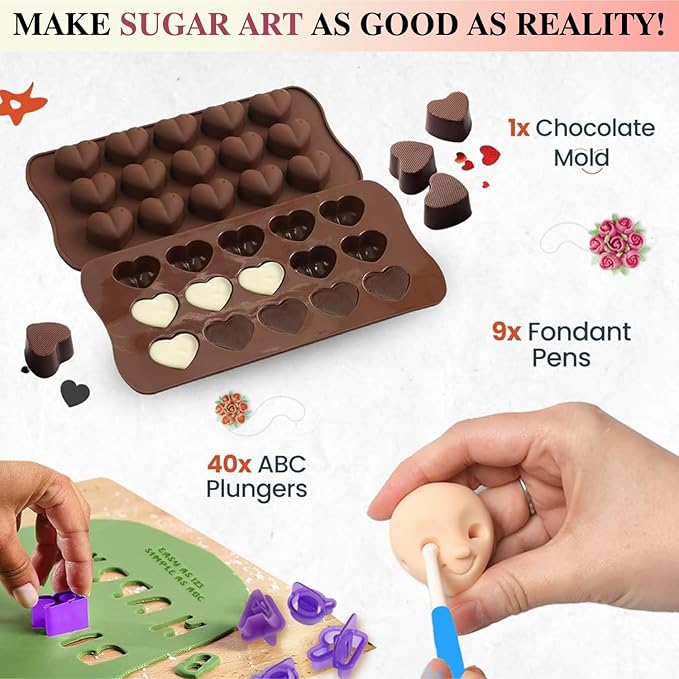 700PCs Cake Decorating Kit with Baking Supplies - Cake Turntable for Decorating with Baking Pans, Leveler, 24 Numbered Piping Tips, 2 Spatulas, Fondant Tools, Video Course, Pattern Chart & More