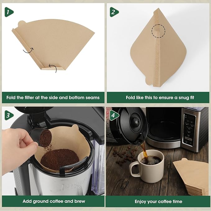 200 Count Coffee Filters #4, ONIOU Number 4 Cone Coffee Paper Filters 8-12 Cup Unbleached, Natural Coffee Filters 4 Cone Paper for Ninja Cuisinart Coffee Makers