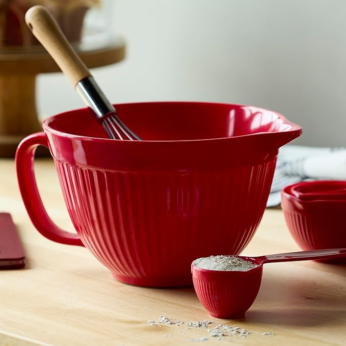 DEMDACO Nested Measuring Cups Baking and Cooking Essentials 4 Piece Set Melamine Red