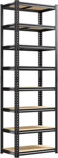 8 Tier Storage Shelves, Shelving Unit Load 400LBS Per Shelf, Adjustable and Divisible Garage Shelving, Shelving Units and Storage for Laundry Room, Pantry, Kitchen, Closet, 21.6"W x 11.8"D x 84"H
