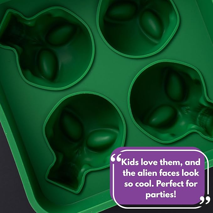 SHAPED 3D Ancient Alien Ice Mold Trays, Flexible Silicone Alien Figure Makers for Ice Cubes, Soaps, Chocolates, DIY Figures, Cookies, Resin Models