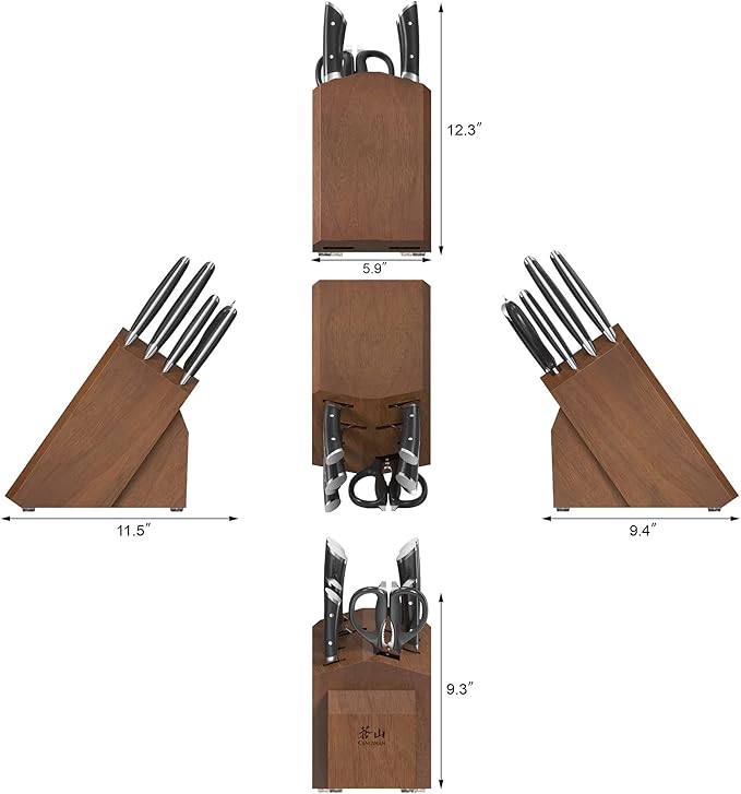 Cangshan HELENA Series German Steel Forged Knife Block Set (10-Piece, Black)