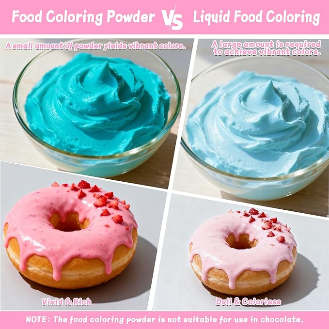 Food Coloring Powder - 16 Colors Vibrant Powdered Food Coloring, Concentrated Edible Dye Powder for Christmas Baking, Icing, Cooking, Cake Decorating, Cookies, Frosting - 5g/Bottle
