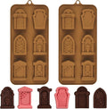 Halloween Chocolate Molds RIP Gravestone Candy Mold 2 pcs Silicone Tombstone Ice Cube Mold (2 x 1.42 inch)