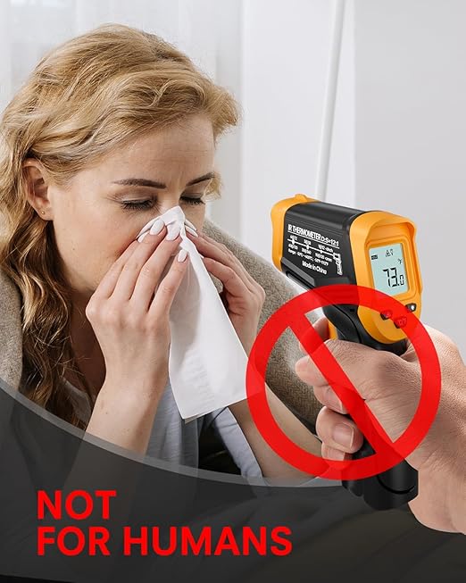 Eventek Infrared Thermometer Gun, Laser Thermometer Temperature Gun -58°F to 1112°F, IR Temp Gun for Cooking, Pizza Oven Accessories, Griddle, AC, Barbecue, Air Thermometer, Kitchen Cooking,Meat