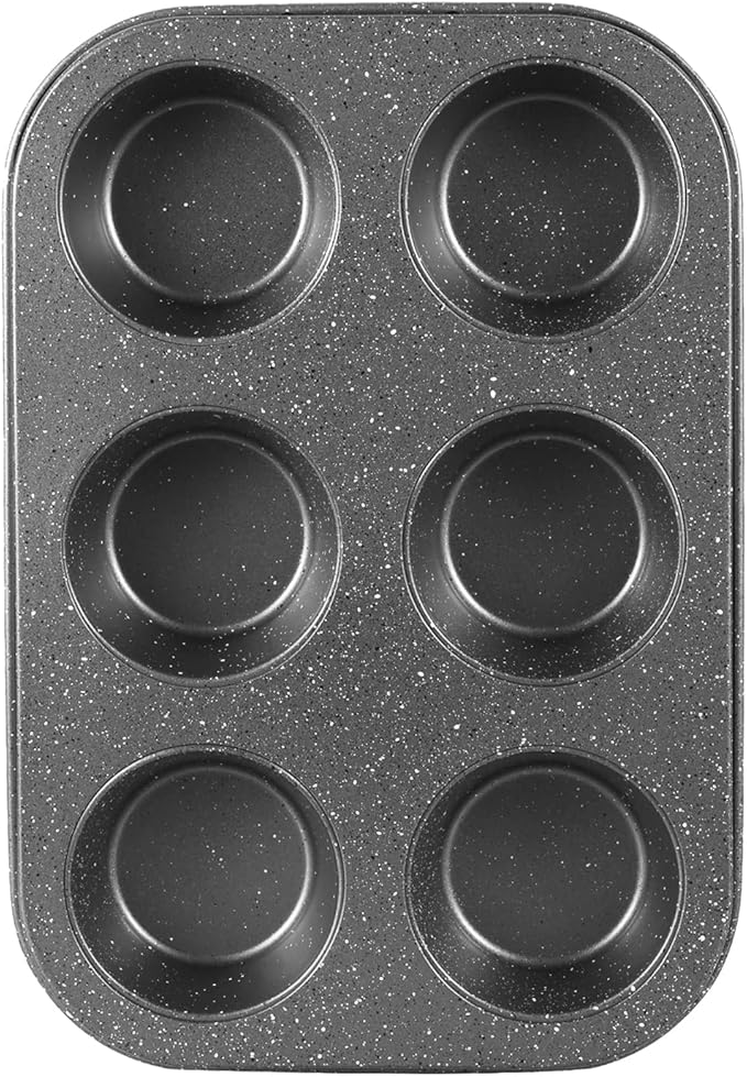 Muffin Cupcake Pan, Muffin Tins Nonstick 6, Muffin Top Cookie Cheese Cake Pan for Baking, Toast Oven Baking Supplies Small Cake Pans Muffin Cups Non Stick