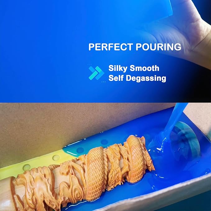 BBDINO Silicone Mold Making Kit, 30A Liquid Silicon for Molds Making 38.8 OZ, Quick Cure Molding Silicone Rubber, 1:1 Ideal for Silicon, Resins, Soap, Concrete, Wax Mold-Casting Sapphire Blue