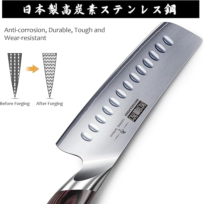 HOSHANHO 7 Inch Nakiri Knife, Japanese High Carbon Stainless Steel Chef Knife, Multipurpose Meat Vegetable Sharp Kitchen Knife with Ergonomic Pakkawood Handle