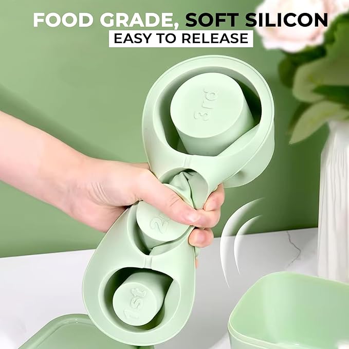 20-40 oz Ice Molds for Stanley Cup - Silicone Ice Cube Tray with Lid and Bin for Chilling Cocktails, Whiskey, Drinks, Coffee - BPA-Free, Easy Fill and Release Ice Maker Tray for Freezer