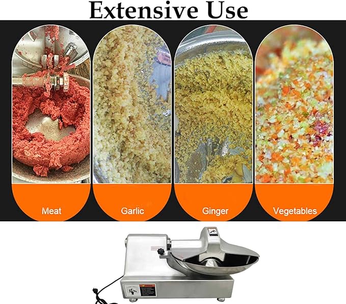 110V 8L Meat Vegetable Food Chopper Processor, Prep Food Processor, 750W Food Chopper with Partially Open Pot, Commercial Stainless Steel Blade Electric Shredder