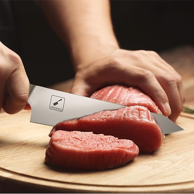 imarku Japanese Chef Knife, 8 Inch Damascus Kitchen Knife, Chef's Knives with Unique Design Wood Handle, Powder Steel Forged Super Sharp Knife With Gift Box, Birthday Gift&Christmas Gift for Families
