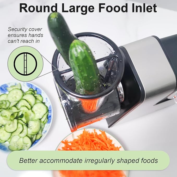 Electric Cheese Grater, 5 in 1 Salad Maker with Stainless Steel Blades, 350W Electric Slicer Shredder/Slicer, Electric Salad Machine for Cheeses, Fruits, Vegetables