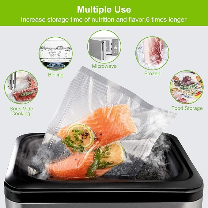 MAGIC SEAL Vacuum Sealer Bags 11”x 16.4' 4 Rolls, Textured Food Storage Bags for Meal Prep & Sous Vide, Commercial Grade BPA Free Seal Rolls, Not Compatible with MAGIC SEAL MS175 Sealers