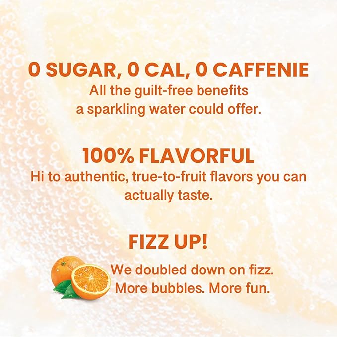 CHI FOREST Sparkling Water Beverage, Lychee & Orange drinks, Zero Sugar or Artificial Flavor, 11.16 fl oz Cans (Pack of 12)