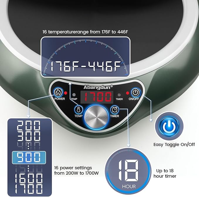 Induction Wok Cooktop，1700W Electric Wok Portable Induction Single Burner Used For Home And Commercial
