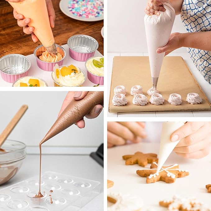 24 Inch Extra Large Piping Bags Disposable, 120Pcs Thickened Icing Piping Bags, Food Grade Cake Decorating Bag for Dessert, Pastry, Cookies, Cupcake Decorating