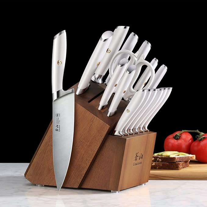 Cangshan L1 Series 17-Piece Knife Set, Forged German Steel (White)