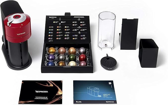 Nespresso Vertuo Next Coffee and Espresso Machine by Breville, Cherry Red, 1.1 Liters