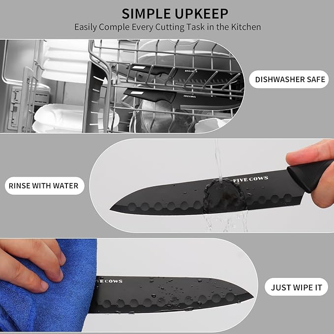 Knife Set,12-Piece Premium Kitchen Knife Set with Universal Knives Block,Anti-Rust Non-Stick High-Carbon Stainless Steel Extra-Sharp Chef Knives for Kitchen,Dishwasher Safe,Non-slip Ergonomic Handle