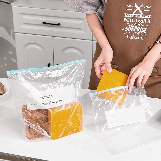 Silicone Freezer Trays with Lids 2 Cup Soup Freezer Containers Molds with 10 Large Freezer Bags, 2 Pack Ice Cube Trays for Freezing Soups, Stews, and Sauces, Dishwasher Safe