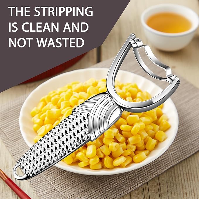 Corn Planer Cutter with Stainless Steel Blade, Non-Slip Aluminum Alloy Handle, Perfect for Removing Corn Kernels from the Cob