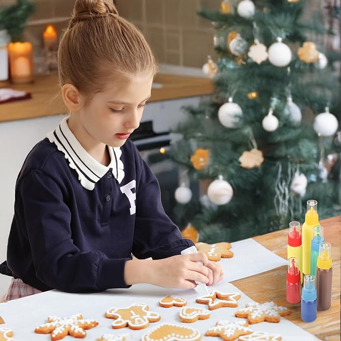 YGDZ Icing Bottle for Cookie Decorating, 10 PCS Writer Squeeze Bottles, Small Easy Squeeze Bottle (1, 2 and 4 ounces), Icing Cookie Supplies for Food Coloring, Frosting, Cookie Decorating Kit