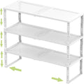 Adjustable Expanable Stackable Spice Rack Shelf Pantry Storage Organizer for Kitchen Cabinet,Countertop,Bathroom and More.Space is no Longer Limited(3Packs/White/Large)
