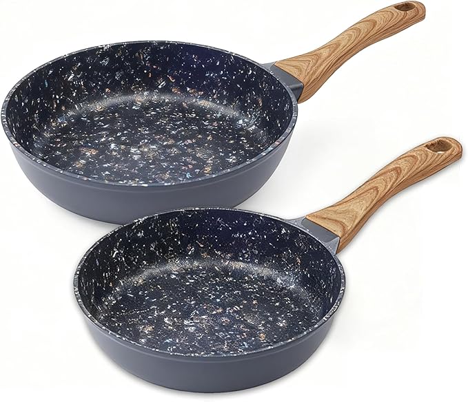 8.5 & 10.25 Inch Nonstick Frying Pan Skillet, Superior PFOA-Free & Non-Toxic Coating, 3mm Aluminum for Even Heat, Induction Compatible, Dishwasher Safe for Eggs & Pancakes