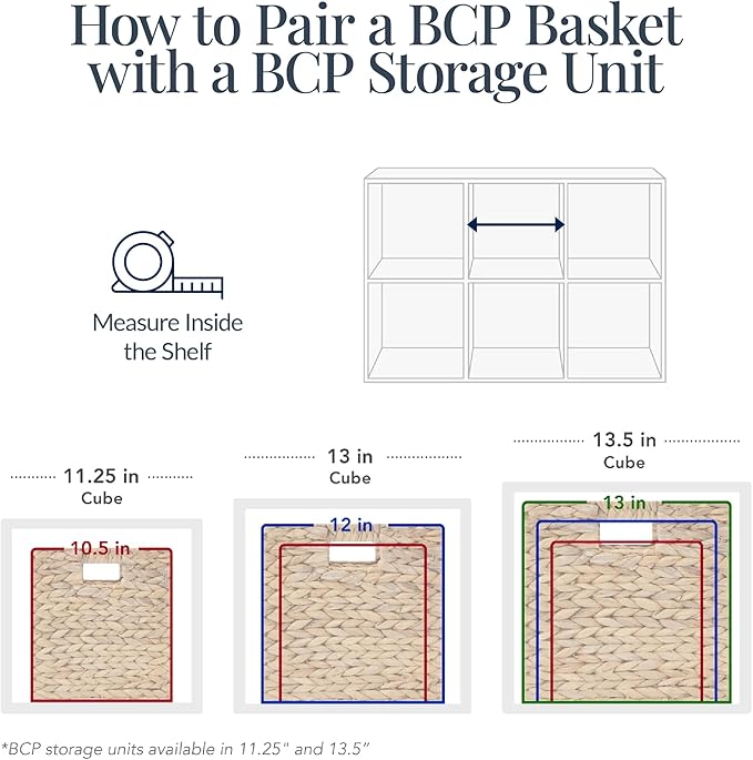 Best Choice Products 12x12in Pack of 5 Cube Storage Baskets, Water Hyacinth Multipurpose Collapsible Organizers, Handwoven Laundry Totes for Laundry, Living Room, Kids Room & Nursery - White