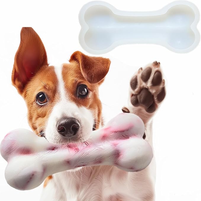 7.5IN Big Bone Dog Cat Treat Mold 1 Pack, DIY Flavors for Puppy. Food Safe Silicone for Oven. Large Ice Cube Mold for Pet Chew, Cooling. Pets Birthday Cake Baking. Fun Gift for Dog Lover