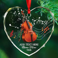 Personalized Contrabass Musical Instrument Glass Ornament, Customized Text Year Name Contrabass Player Ornaments Gift for Double Bass Lover Daughter Son, Best Double Bassist Glass Christmas Ornament